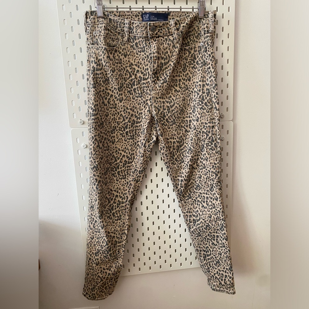 Gap Denim High Rise Legging Jeans Leopard Print